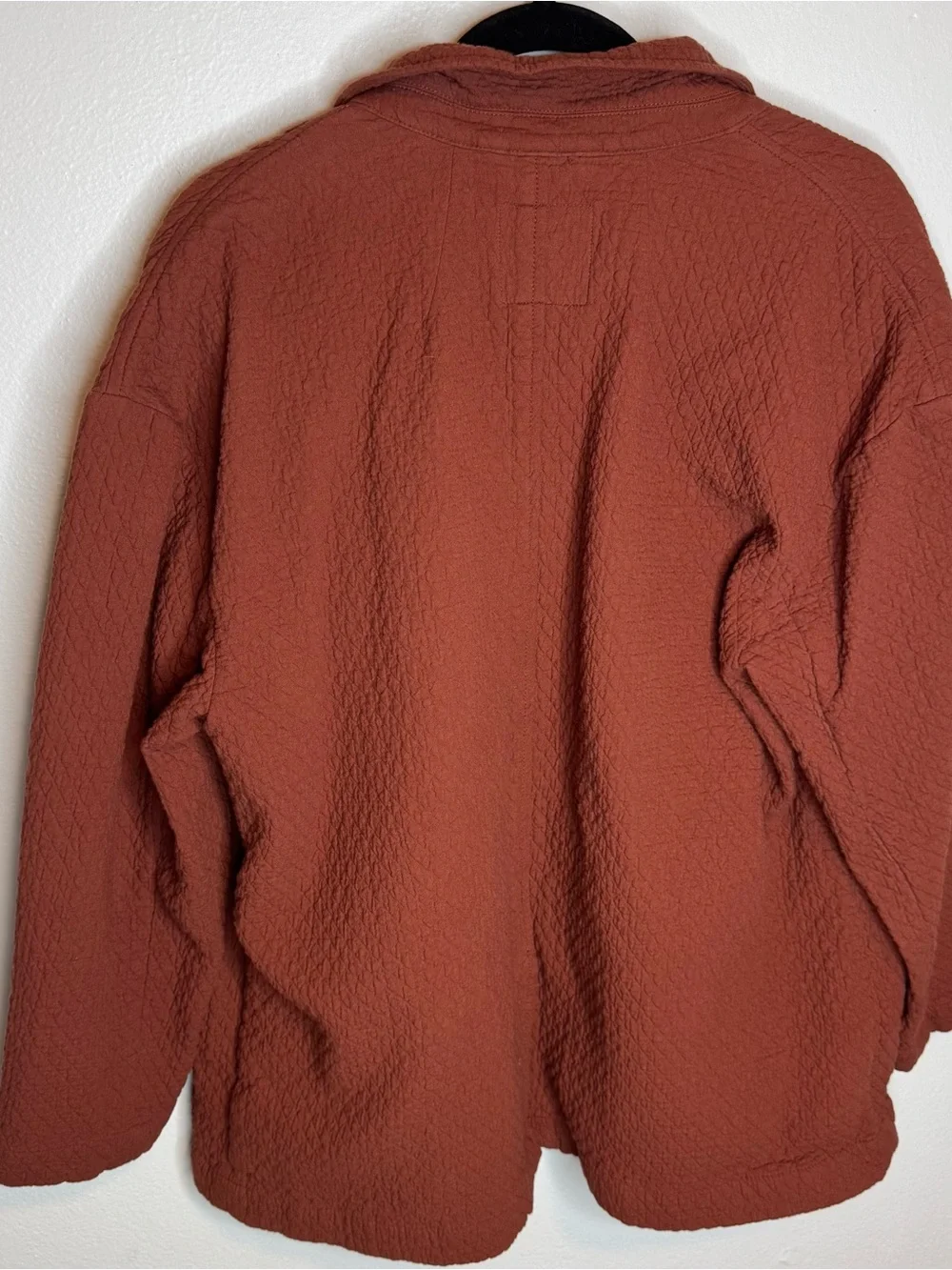 Madewell Diamond Jacquard Shaw Blazer in Stained Mahogany 100% Cotton
